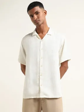 ETA Off-White Self-Patterned Cotton Relaxed-Fit Shirt