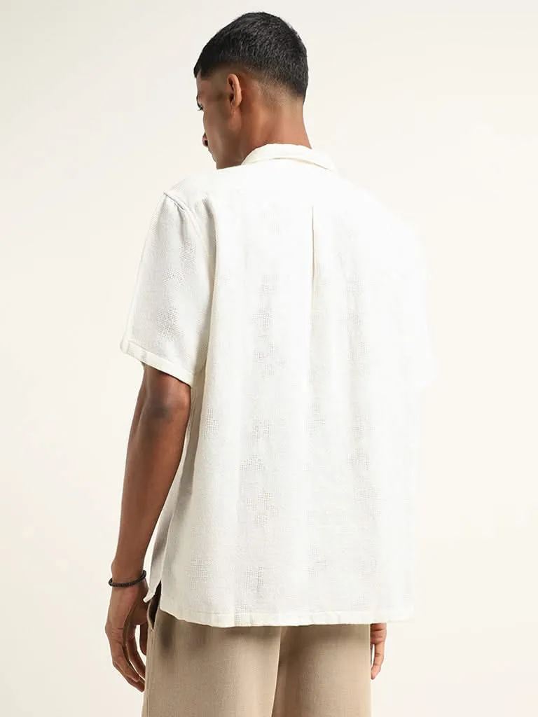 ETA Off-White Self-Patterned Cotton Relaxed-Fit Shirt