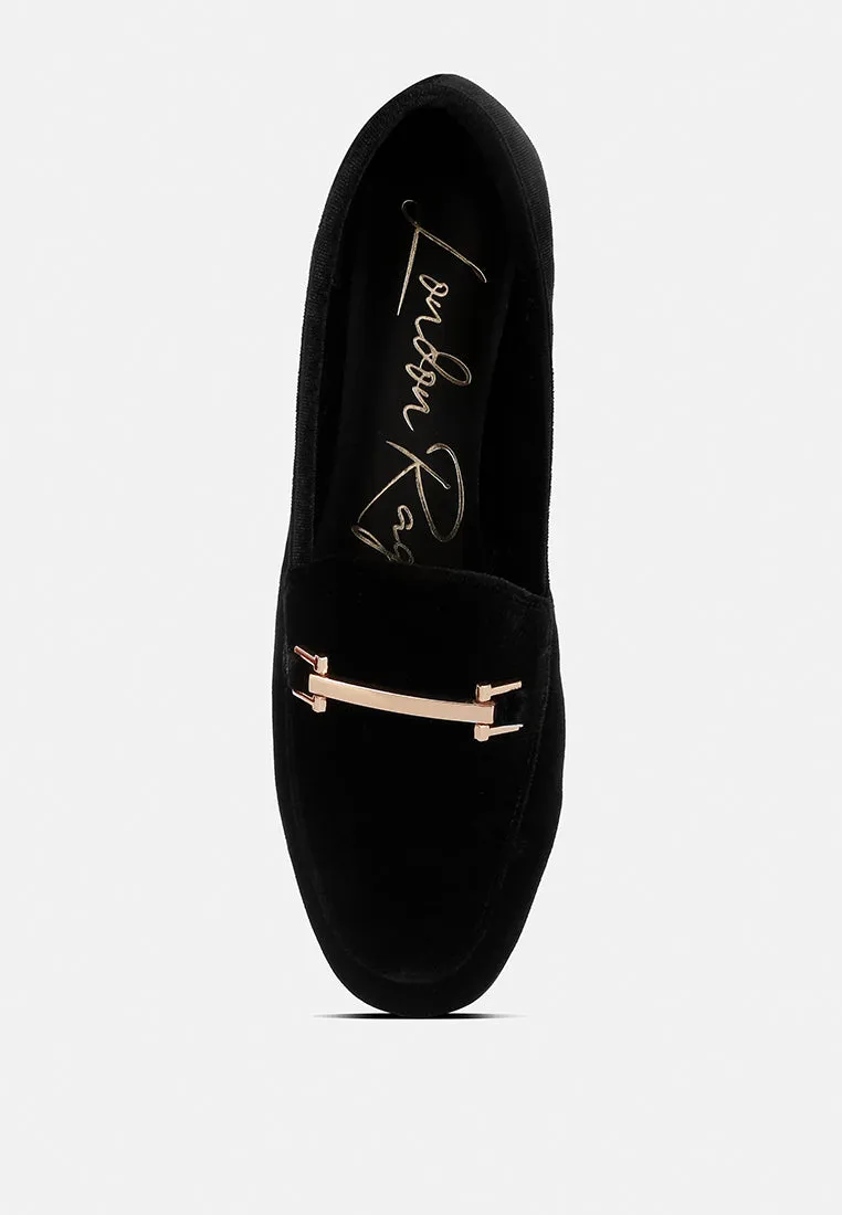 Evelio Horsebit Embellished Velvet Loafers