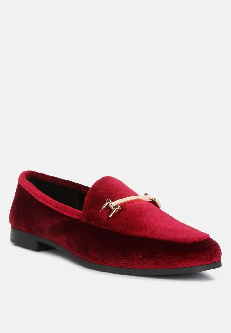 Evelio Horsebit Embellished Velvet Loafers