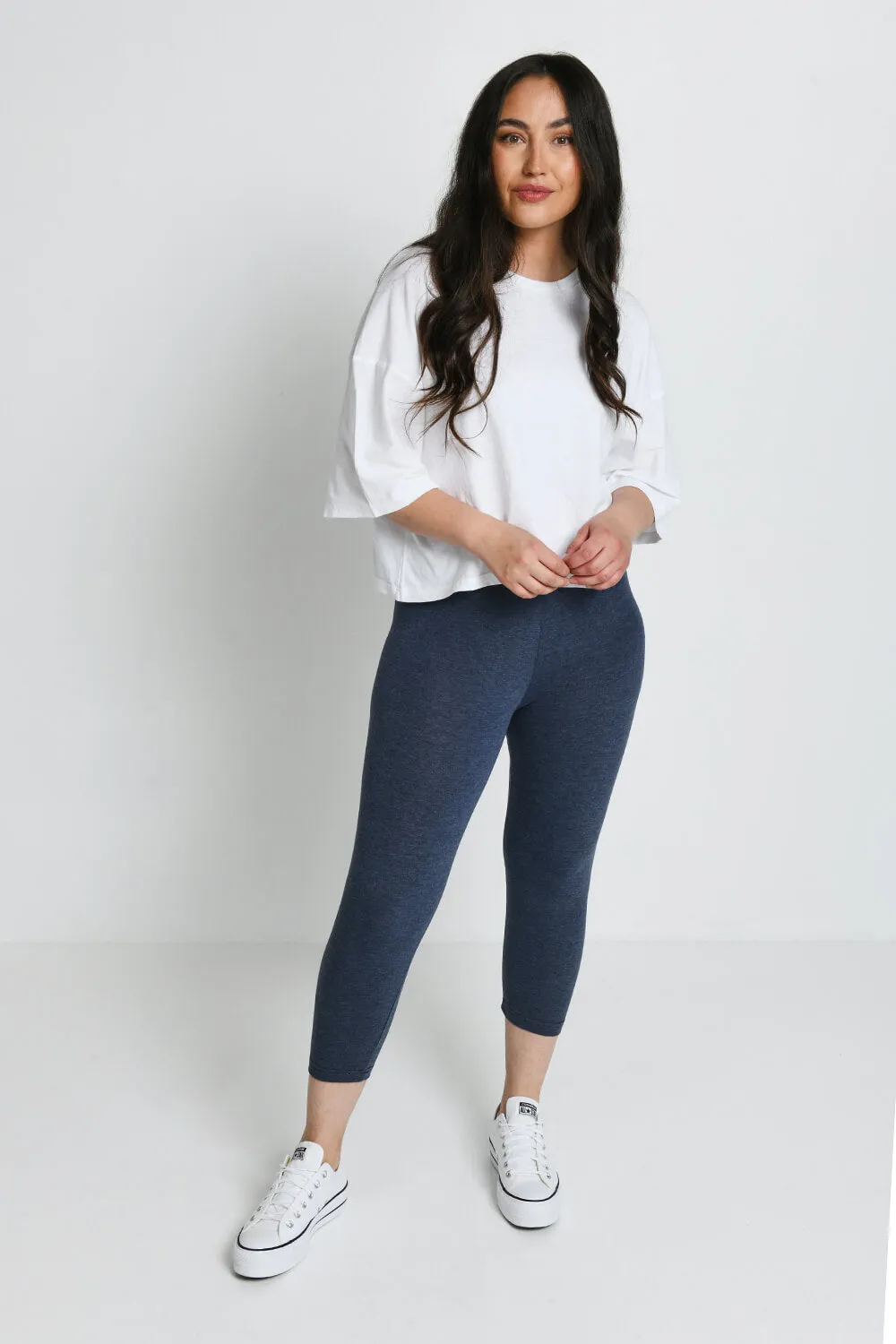 Everyday Cropped Leggings - Infinity Blue Marl