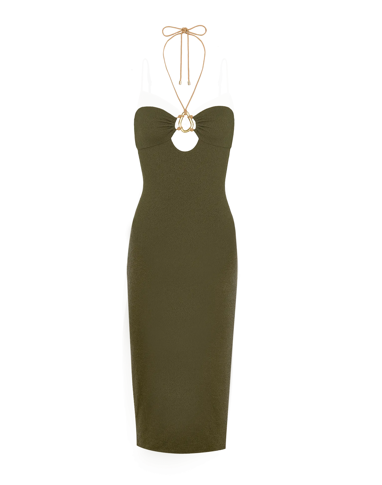 Firenze Adalia Detail Midi Dress - Evergreen