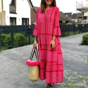 Flared Sleeve Resort Dress