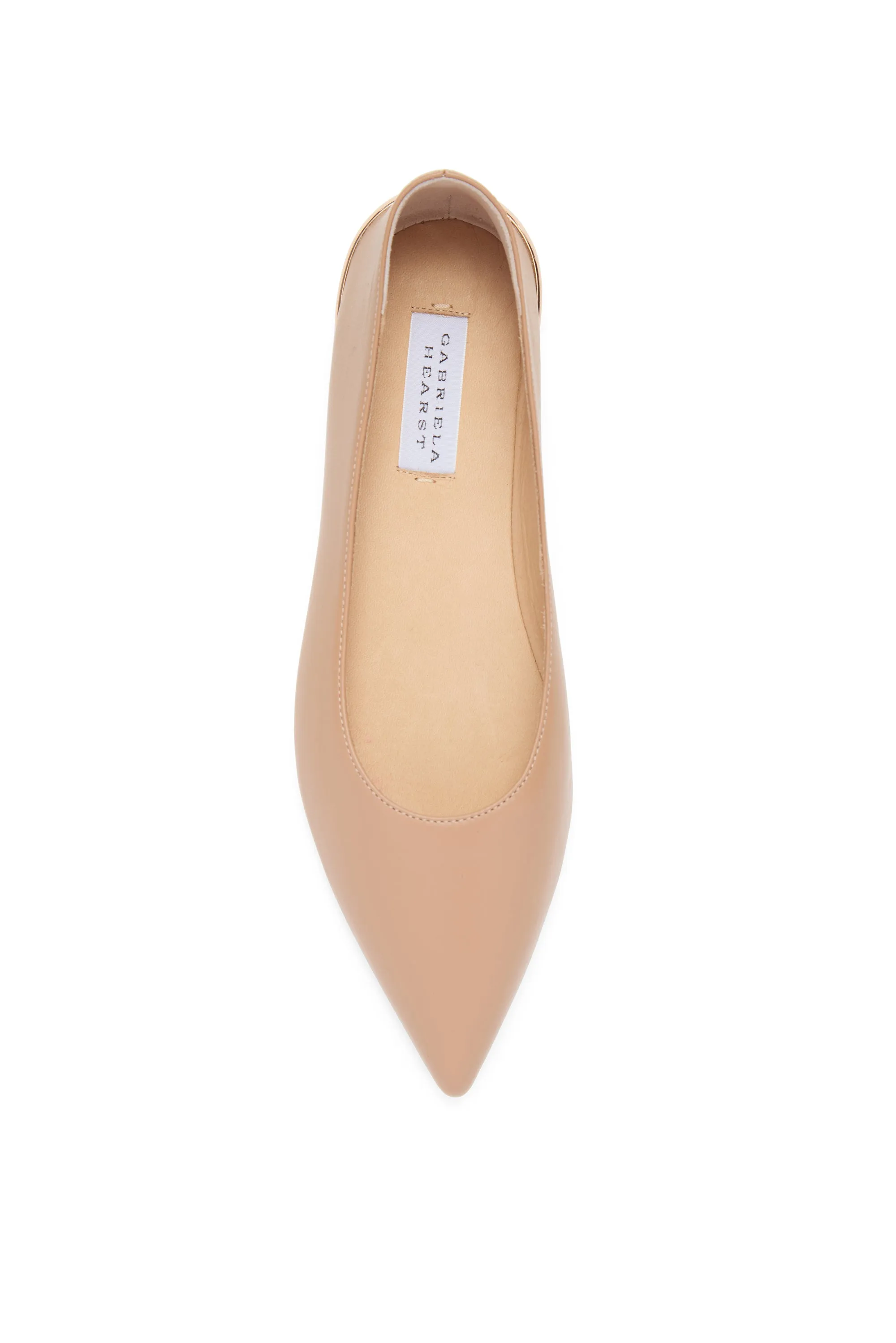 Fleur Ballerina Flat Shoe in Nude Nappa Leather