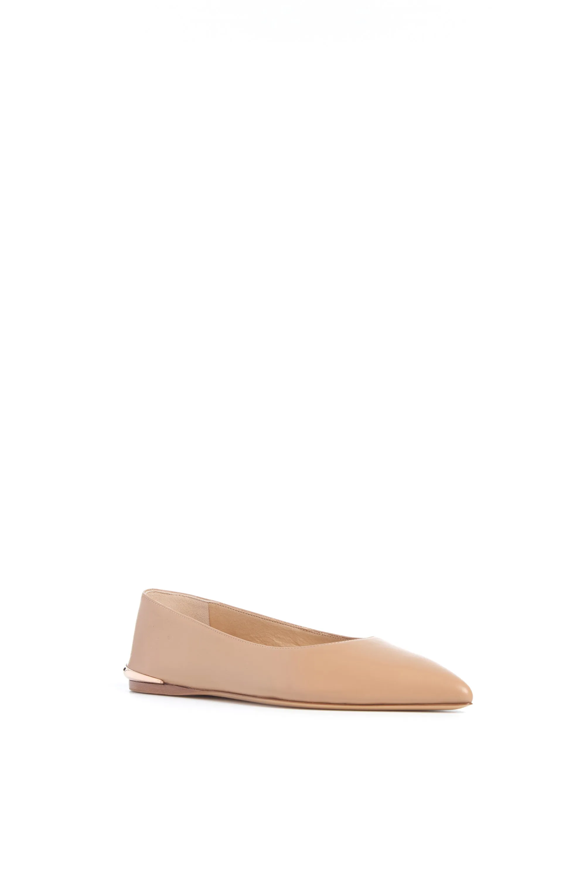 Fleur Ballerina Flat Shoe in Nude Nappa Leather