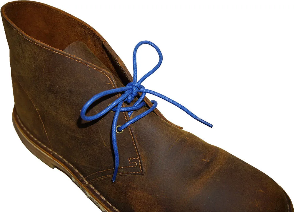 [French Blue] - Round Waxed Cotton Shoelaces