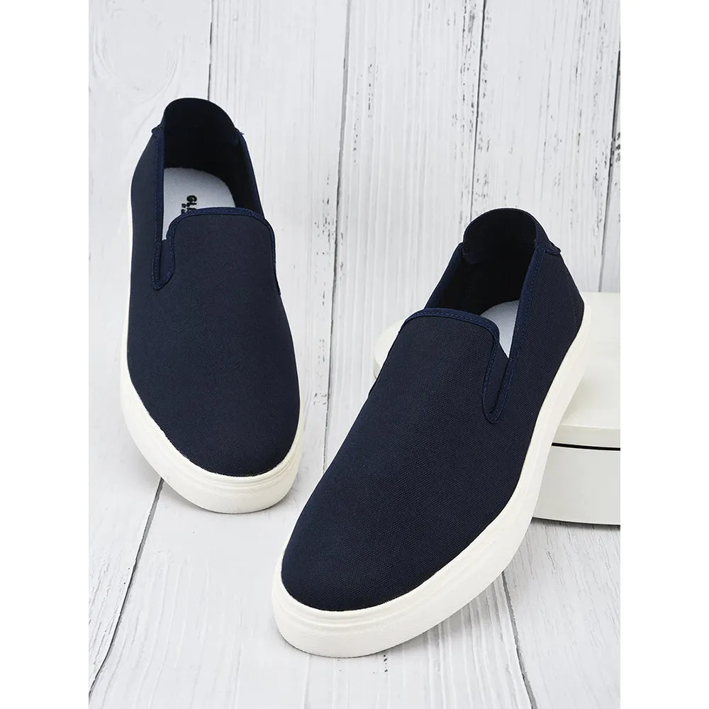 Gliders Non-Lacing Navy Blue Casual Sneakers For Men HYPER-E By Liberty