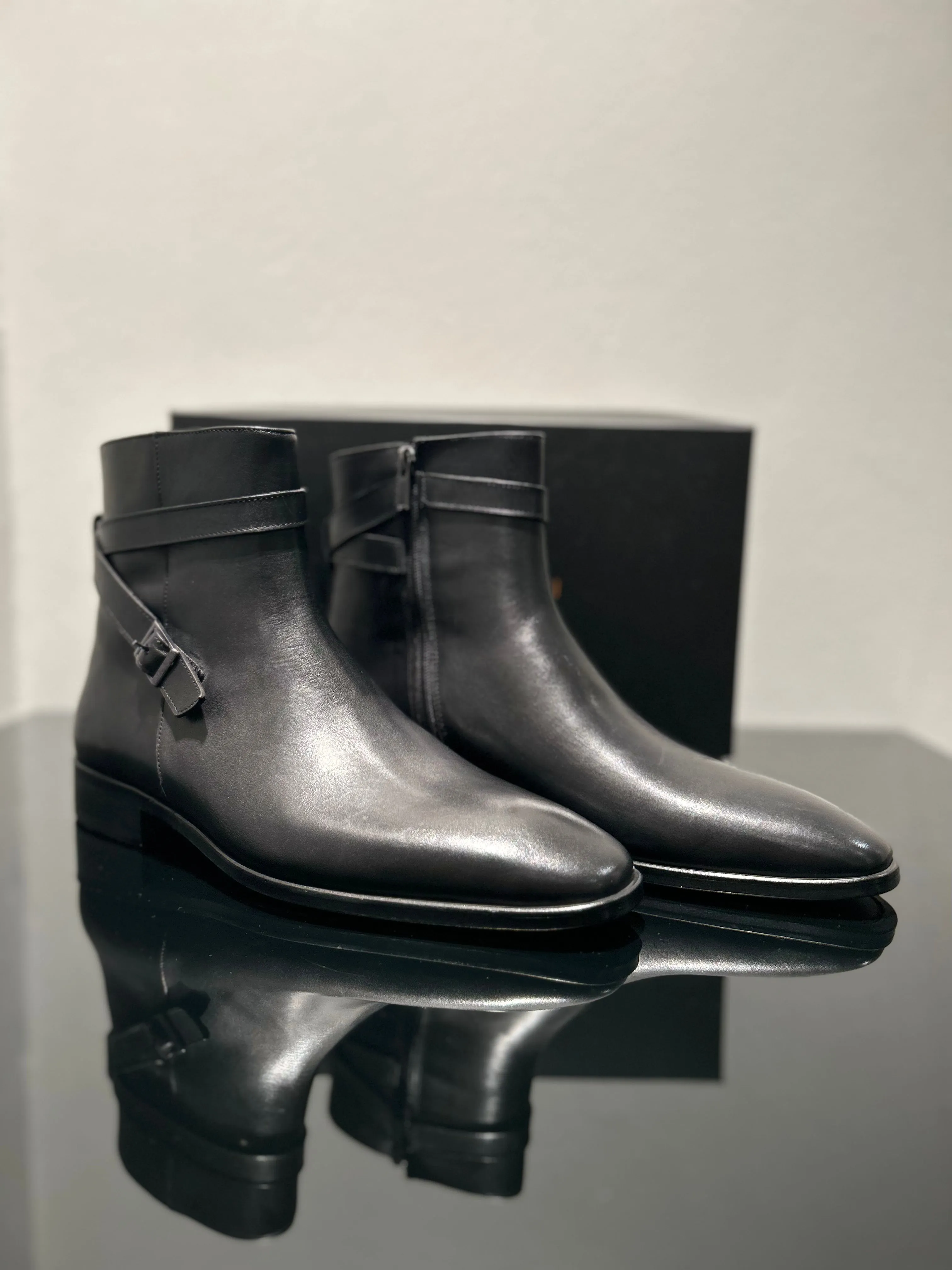 HANDMADE BLACK LEATHER CHELSEA BOOT