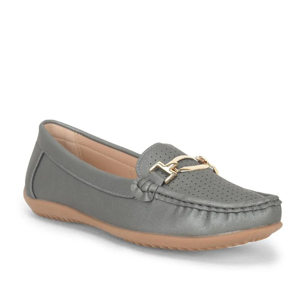 Healers Casual Grey Loafers For Women GI-BZ-14 By Liberty