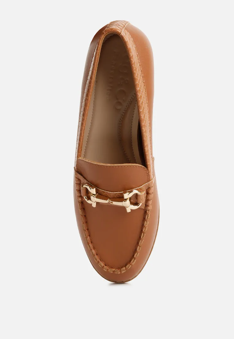 Holda Horsebit Embelished Loafers With Stitch Detail