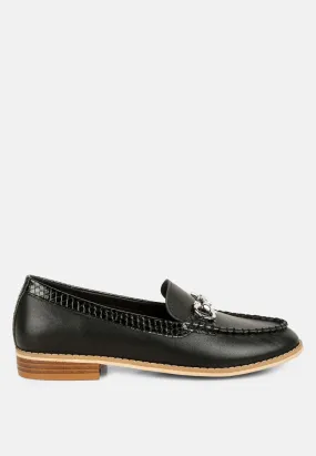 Holda Horsebit Embelished Loafers With Stitch Detail