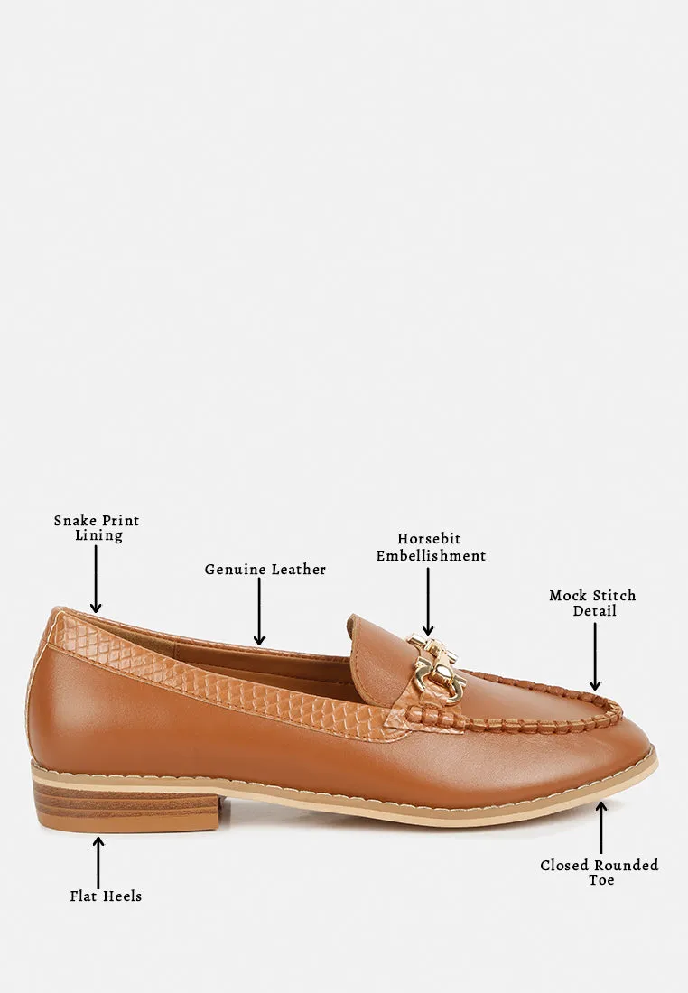 Holda Horsebit Embelished Loafers With Stitch Detail