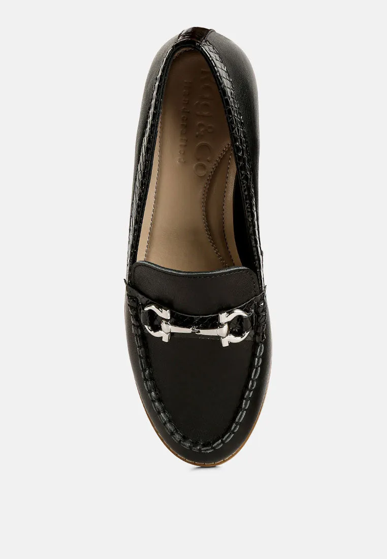 Holda Horsebit Embelished Loafers With Stitch Detail