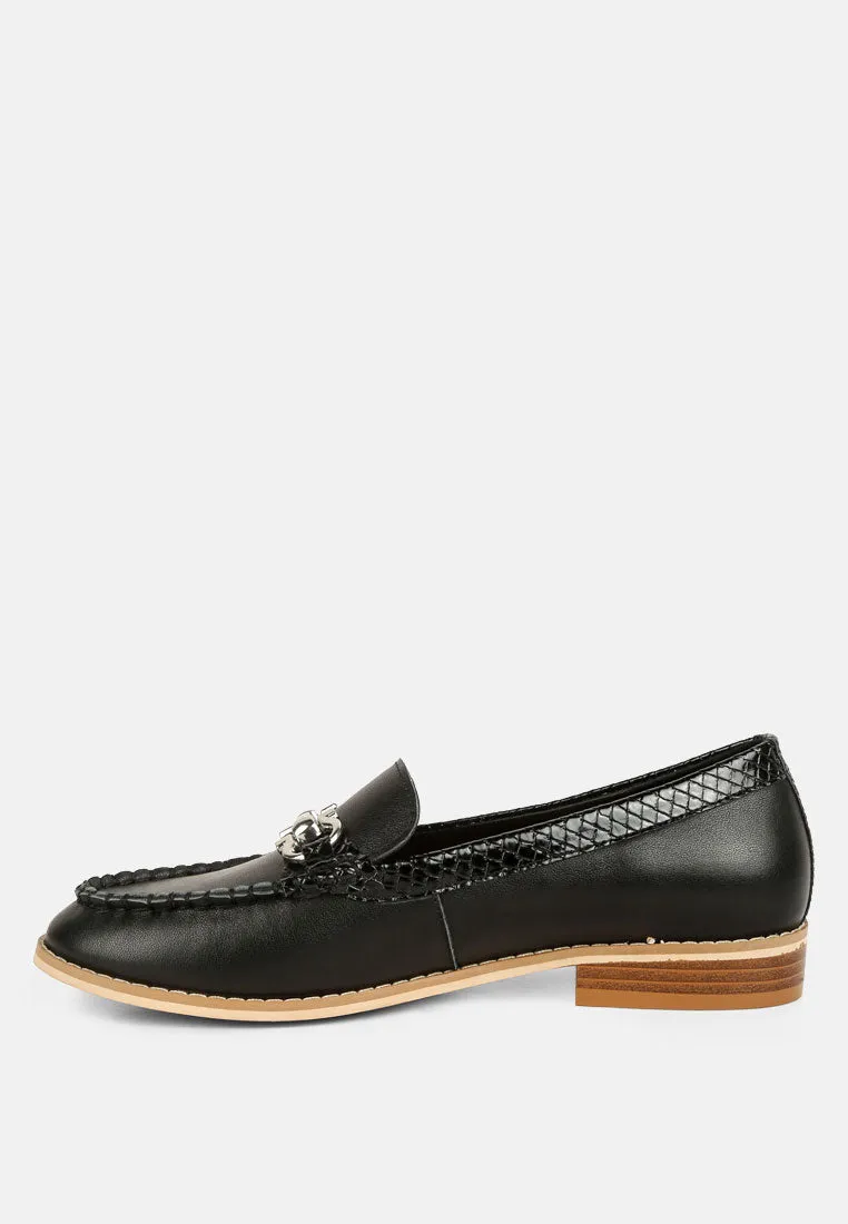 Holda Horsebit Embelished Loafers With Stitch Detail