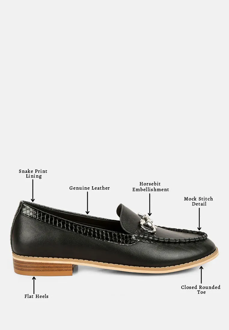 Holda Horsebit Embelished Loafers With Stitch Detail