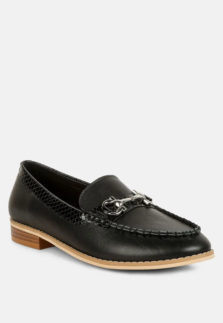 Holda Horsebit Embelished Loafers With Stitch Detail