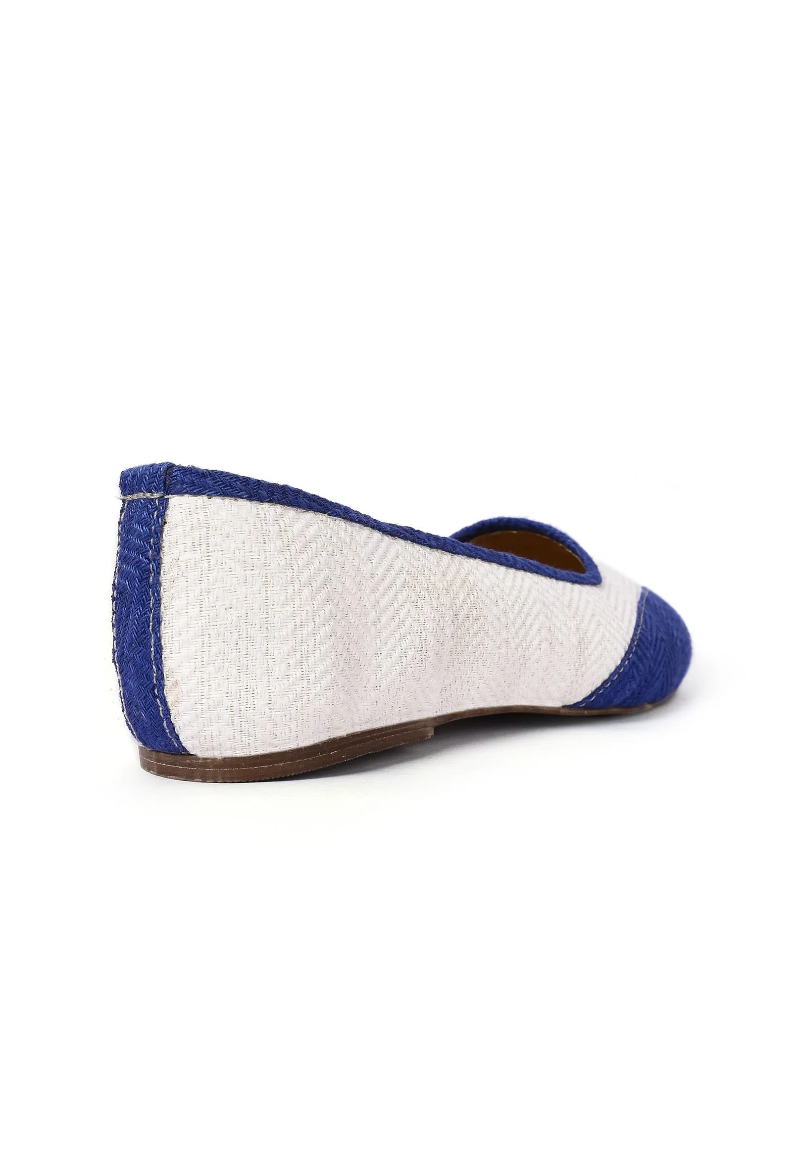 Ink Blue and White Pure Hemp Ballerinas