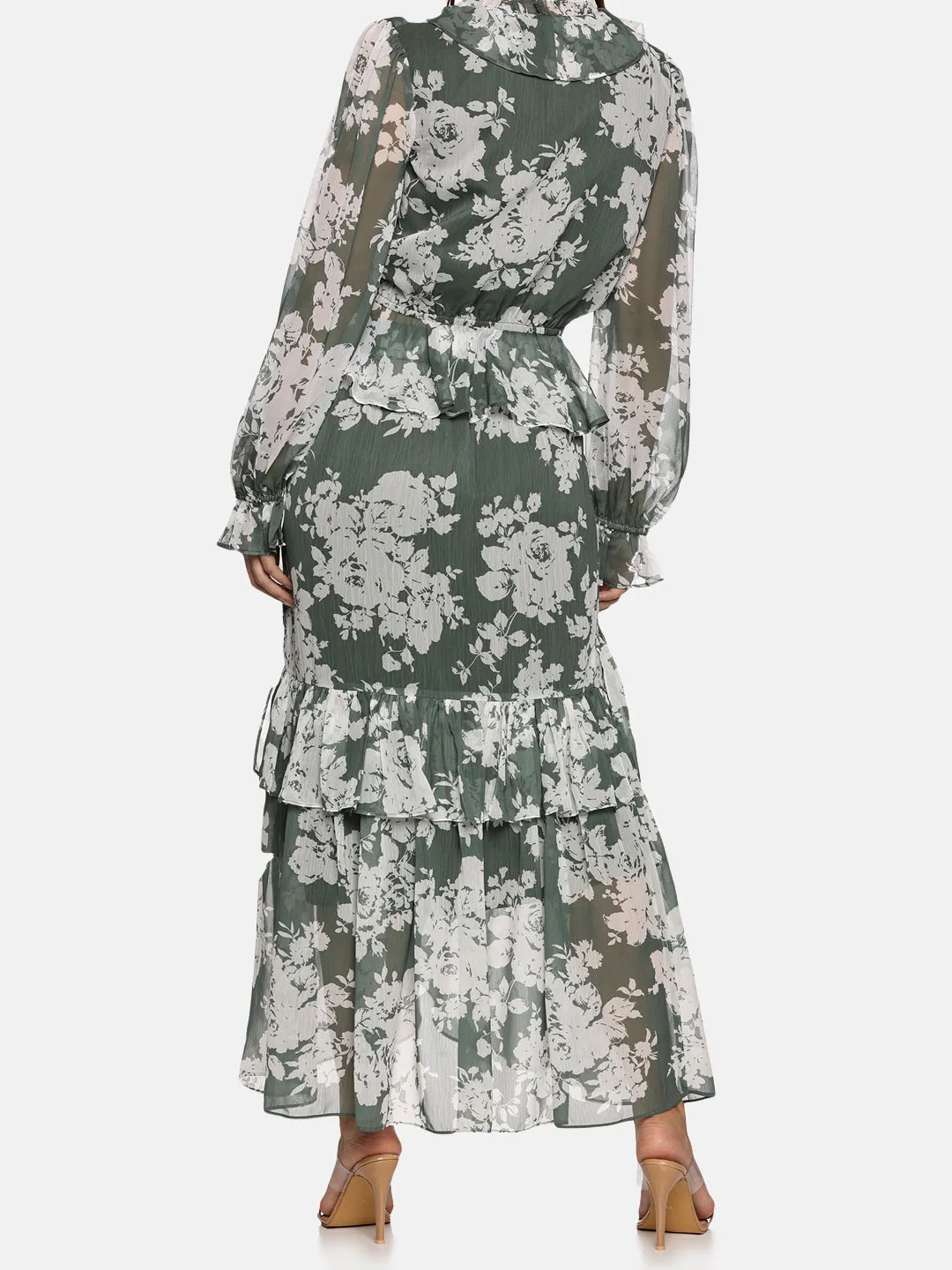 IS.U Floral Green Skirt and Top Co-ord set