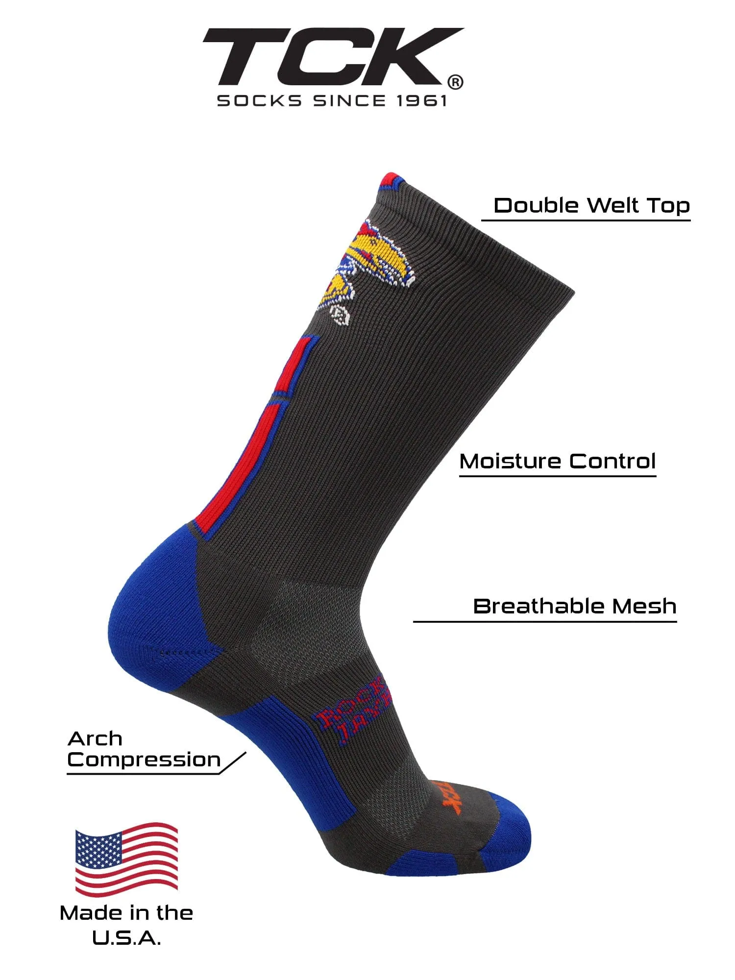 Kansas Jayhawks Socks Baseline 3.0 Crew