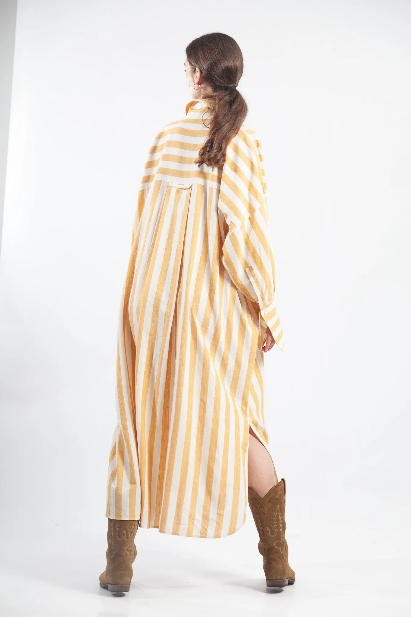 Maldive Ochre Oversize Shirt Dress - ByAdushka