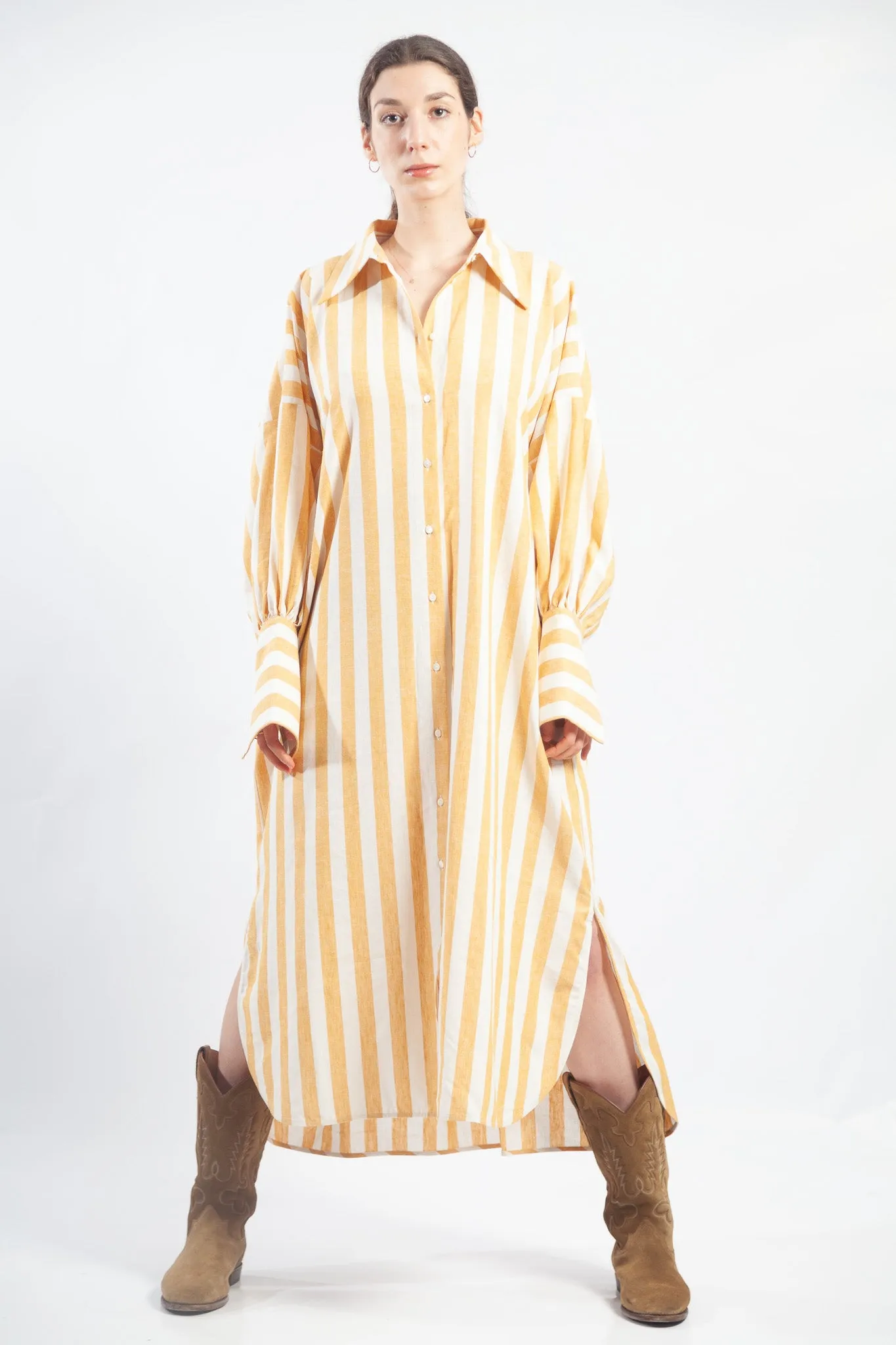 Maldive Ochre Oversize Shirt Dress - ByAdushka