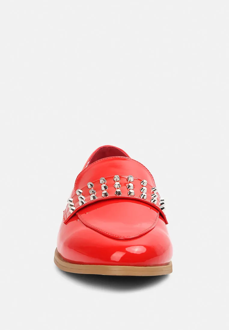 Meanbabe Semicasual Stud Detail Patent Loafers