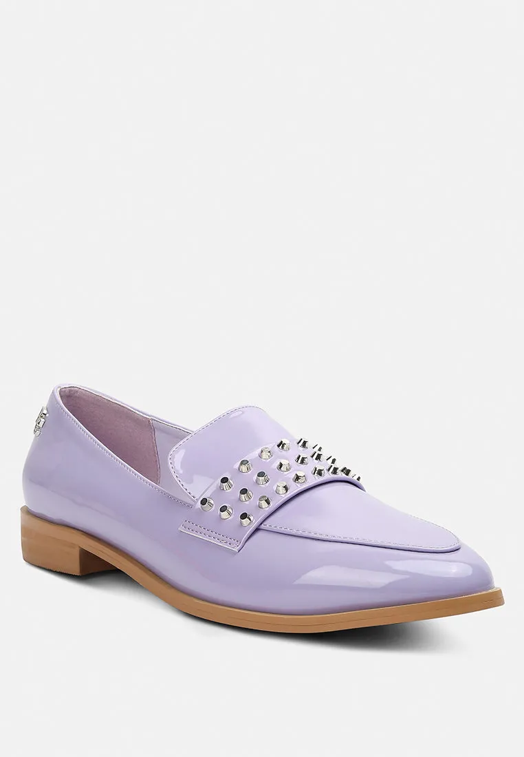 Meanbabe Semicasual Stud Detail Patent Loafers