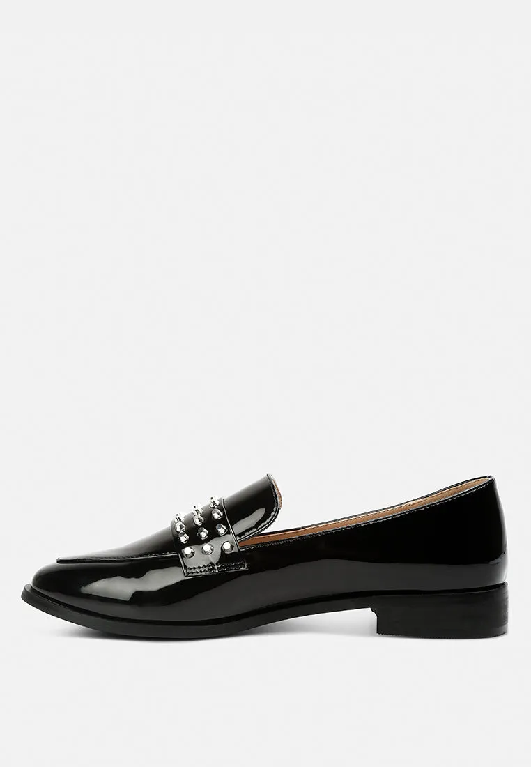 Meanbabe Semicasual Stud Detail Patent Loafers