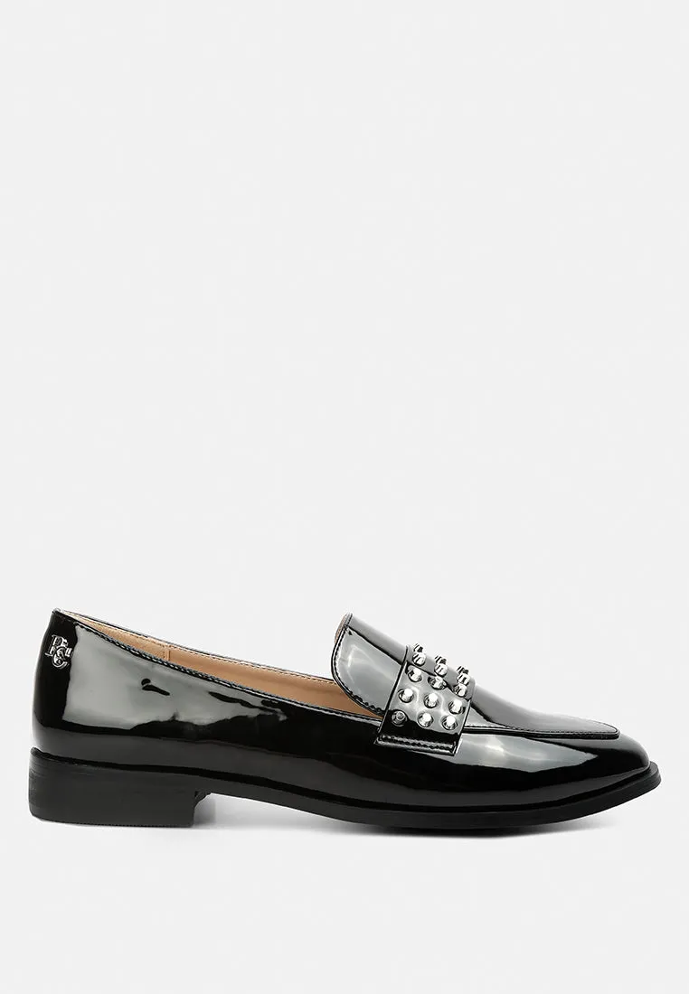 Meanbabe Semicasual Stud Detail Patent Loafers