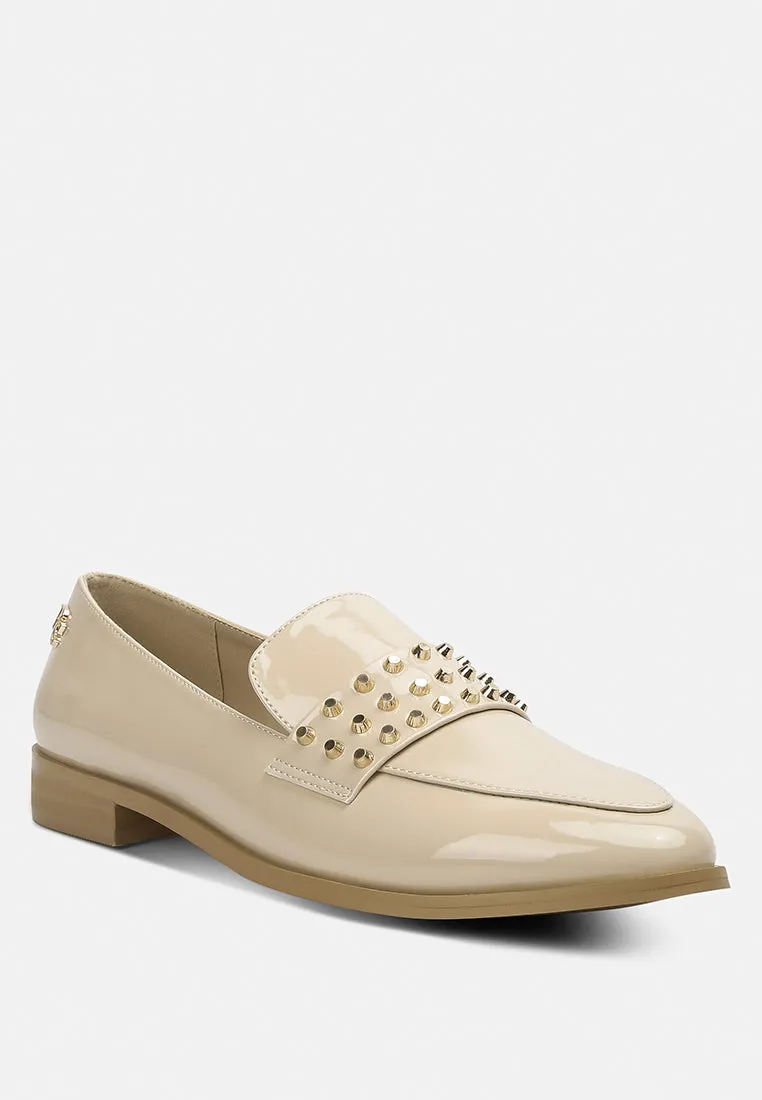 Meanbabe Semicasual Stud Detail Patent Loafers