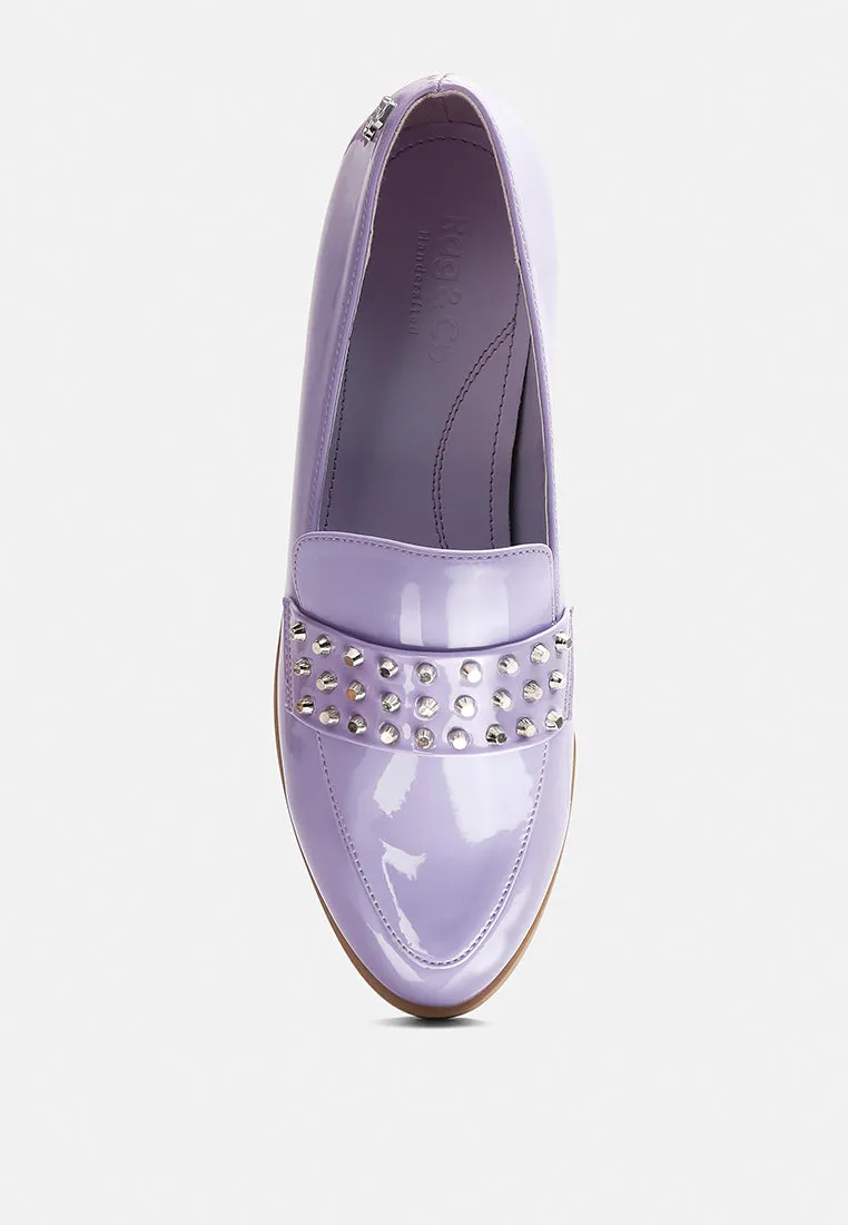 Meanbabe Semicasual Stud Detail Patent Loafers