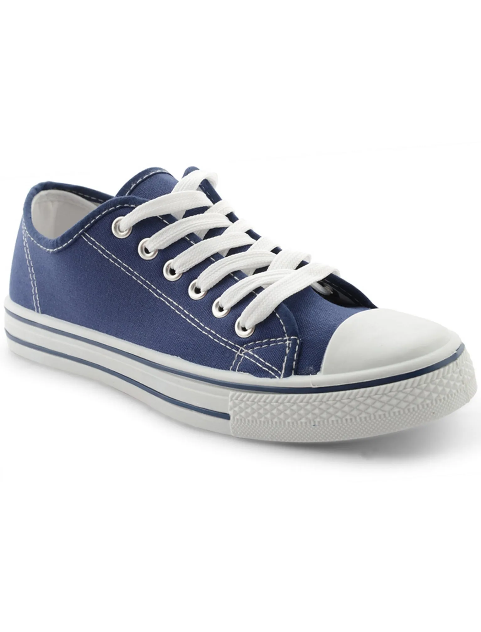 Men’s Baltimore Low Top Lace Up Canvas Trainers In Navy