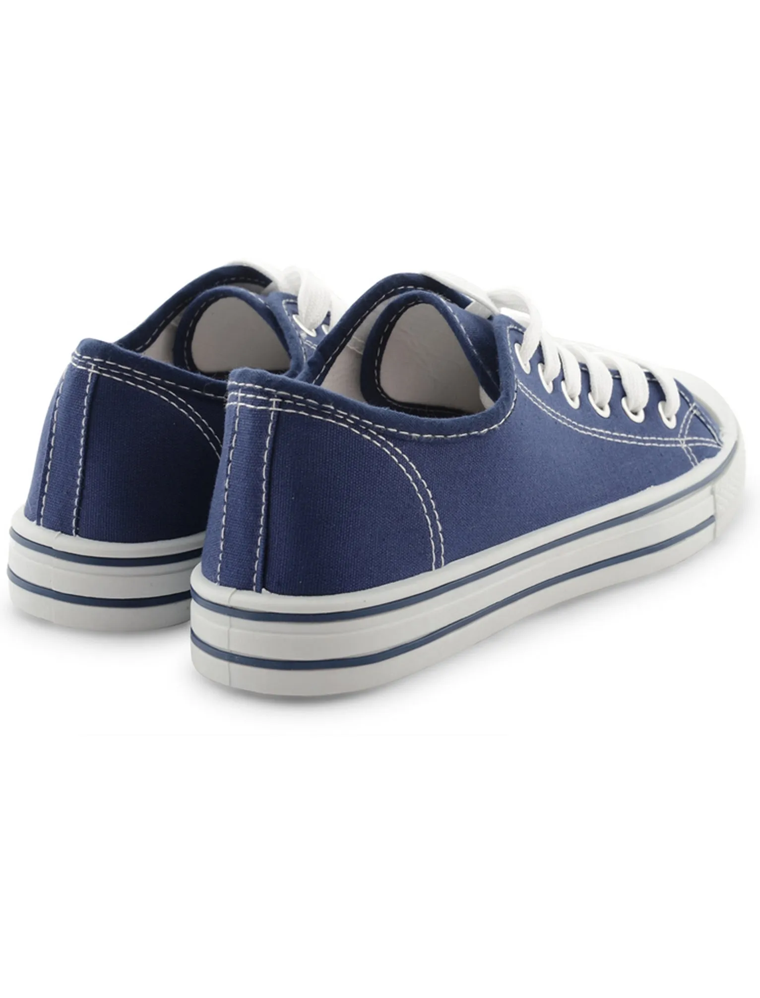 Men’s Baltimore Low Top Lace Up Canvas Trainers In Navy