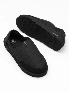 Mens Recliner Slipper - Black White