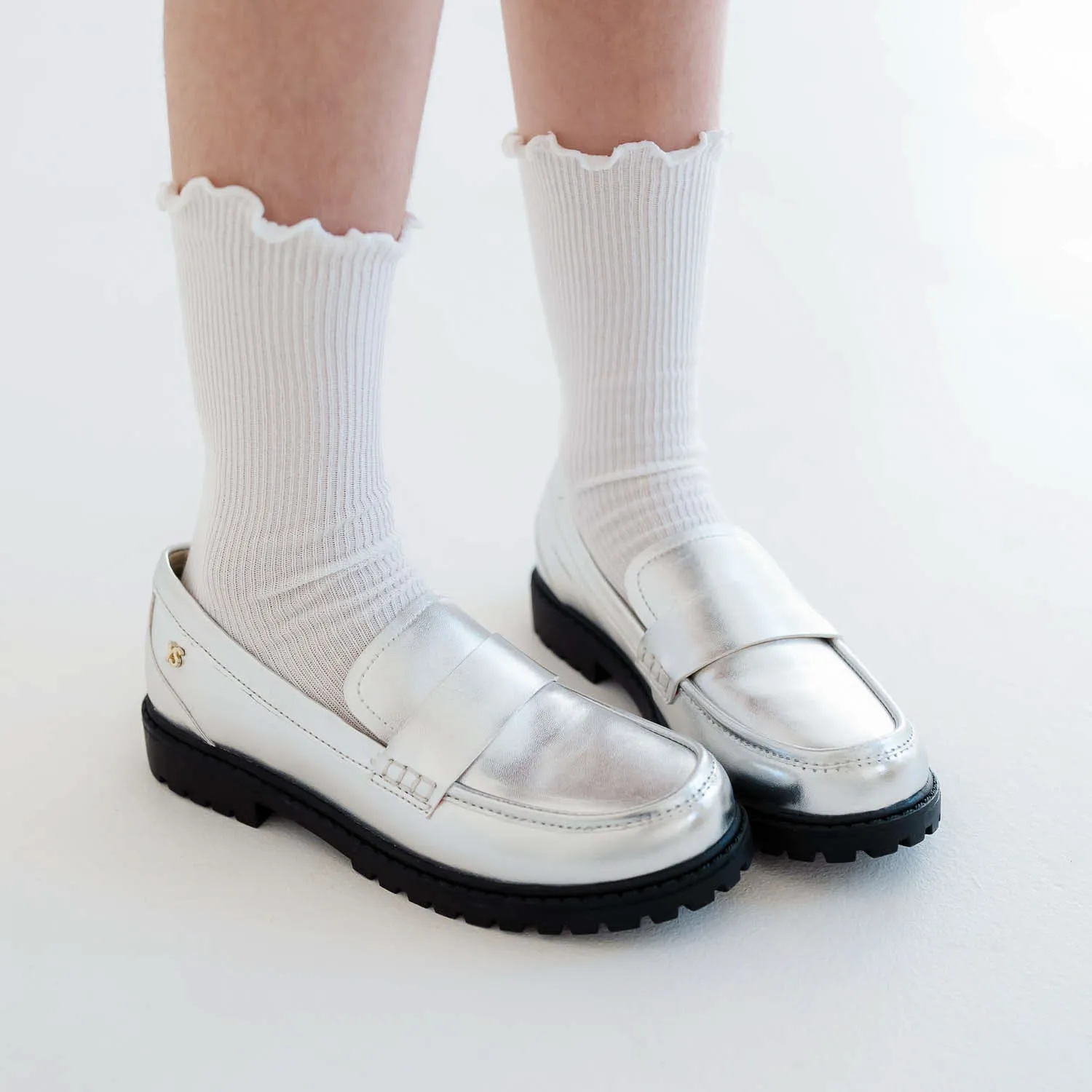 Miss Lydia Loafer in Silver - Kids