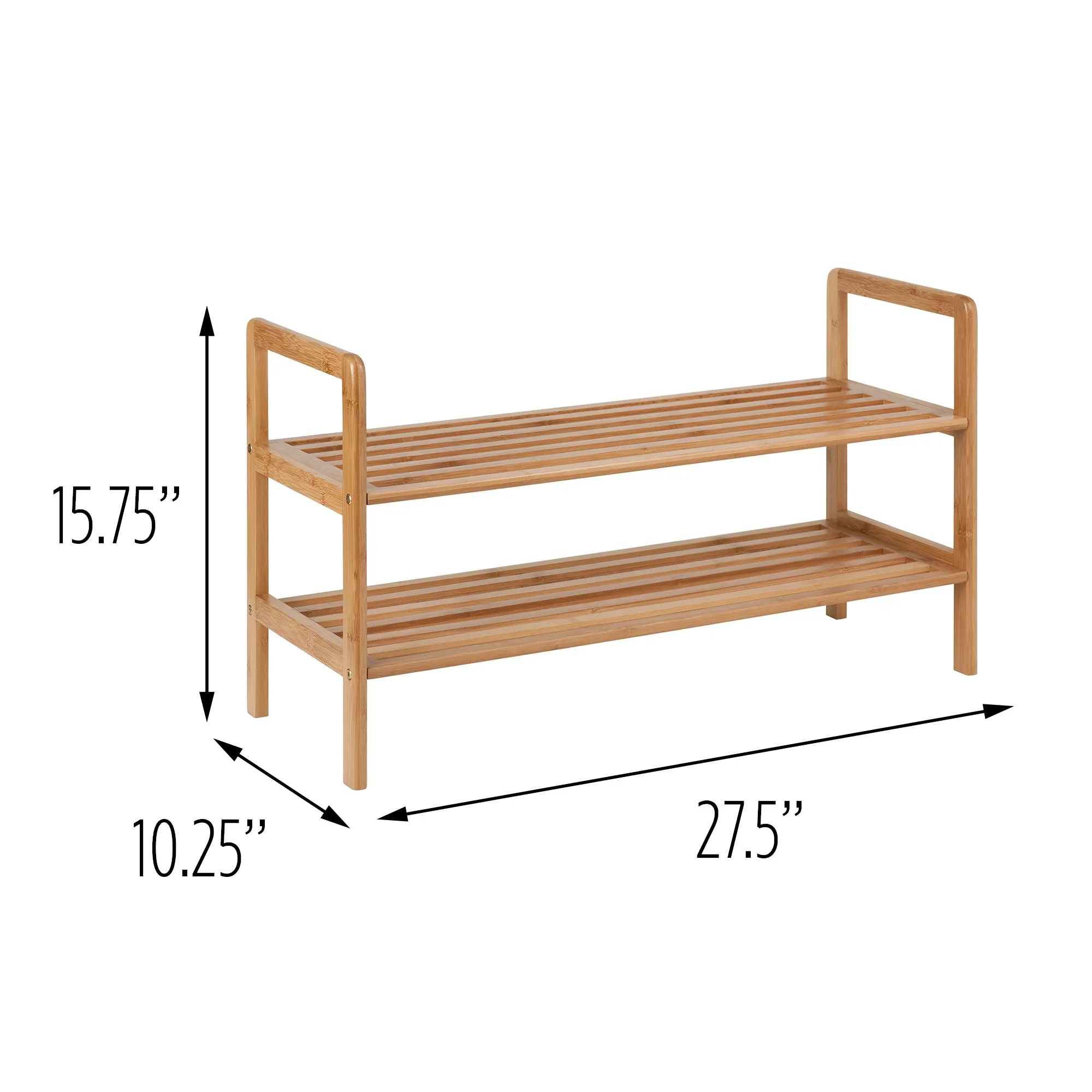 Natural Bamboo 2-Tier Shoe Rack