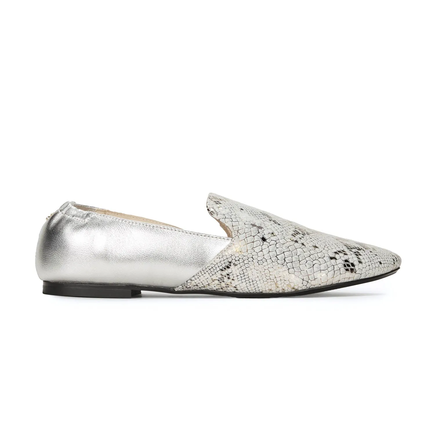 Preslie Loafer in Silver Snake Leather