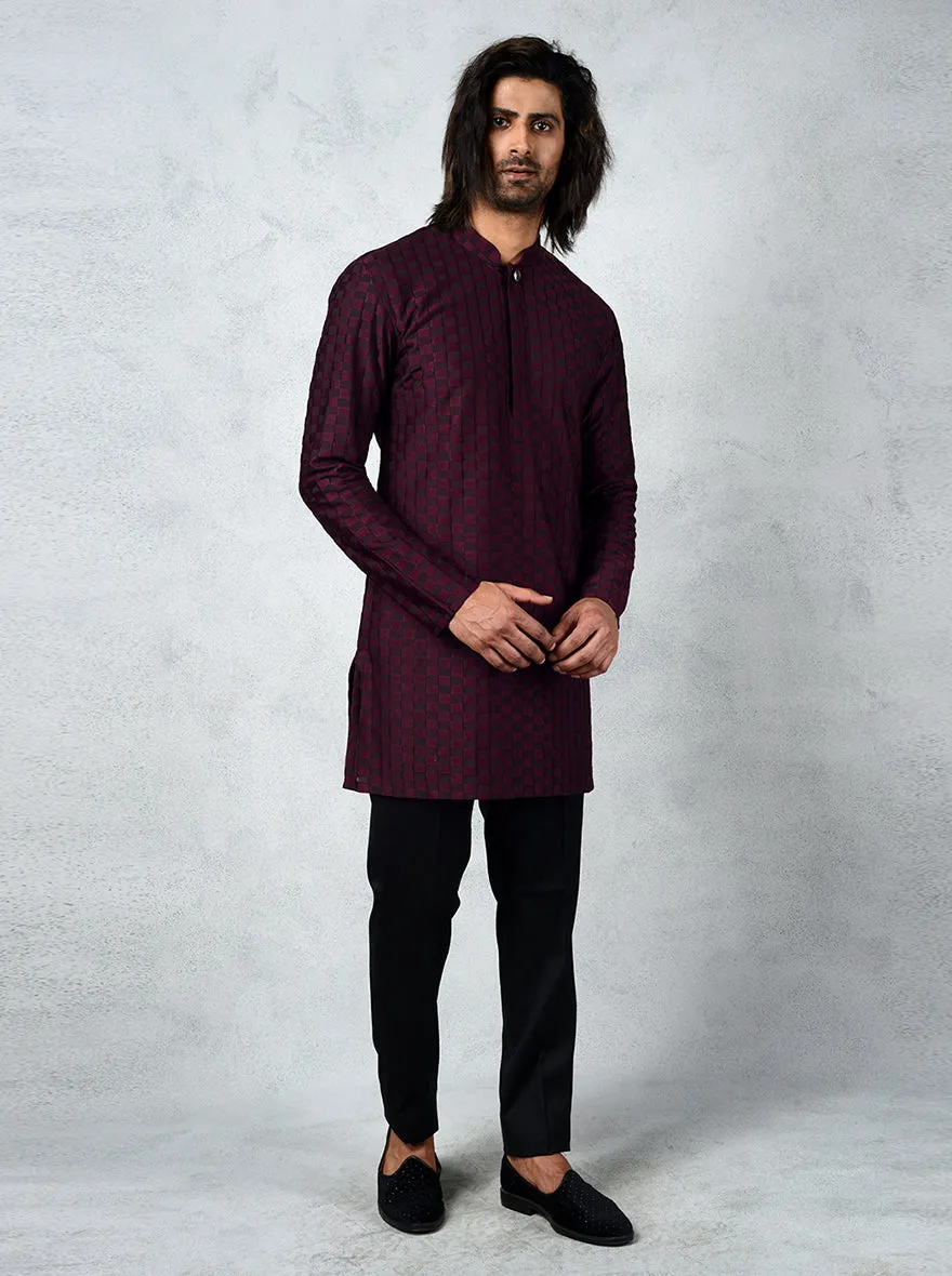 Purple & Wine Kurta Pajama | Siddhesh Chauhan