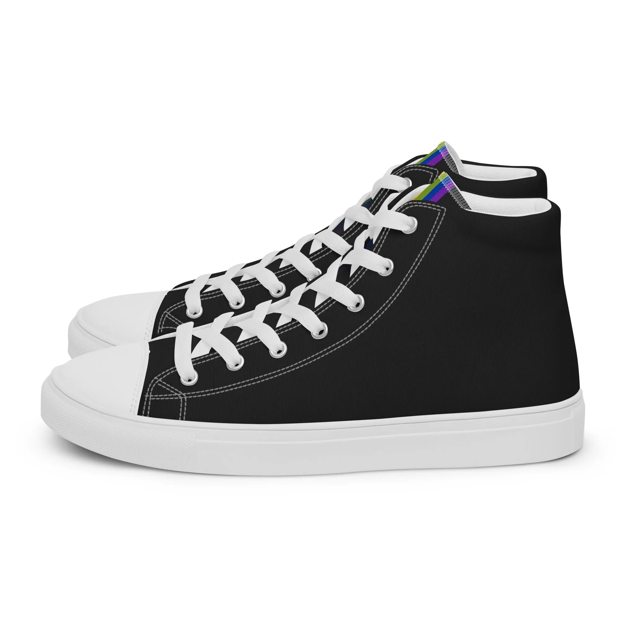 Rainbow Pride Black High Top Trainers (female sizes)