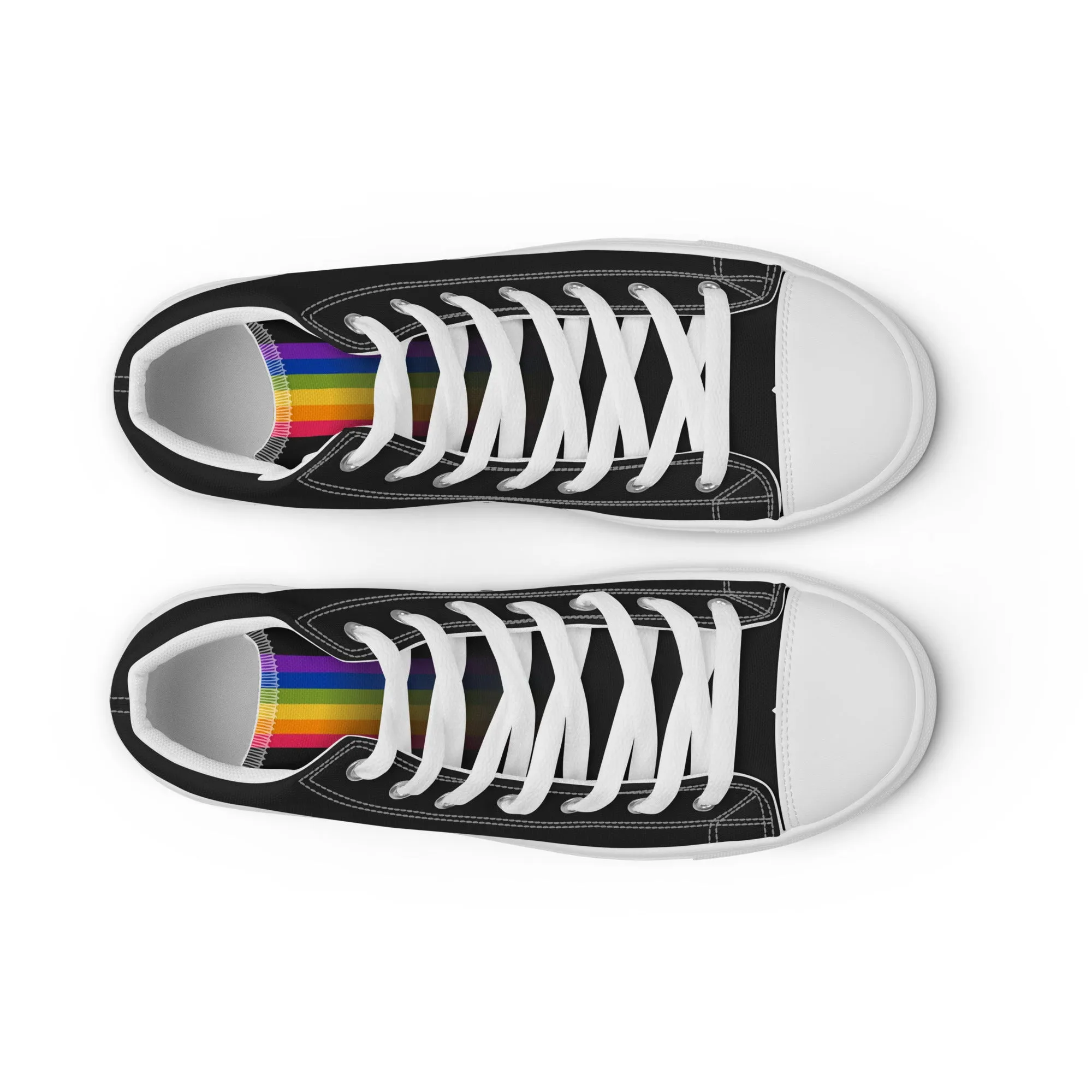 Rainbow Pride Black High Top Trainers (female sizes)