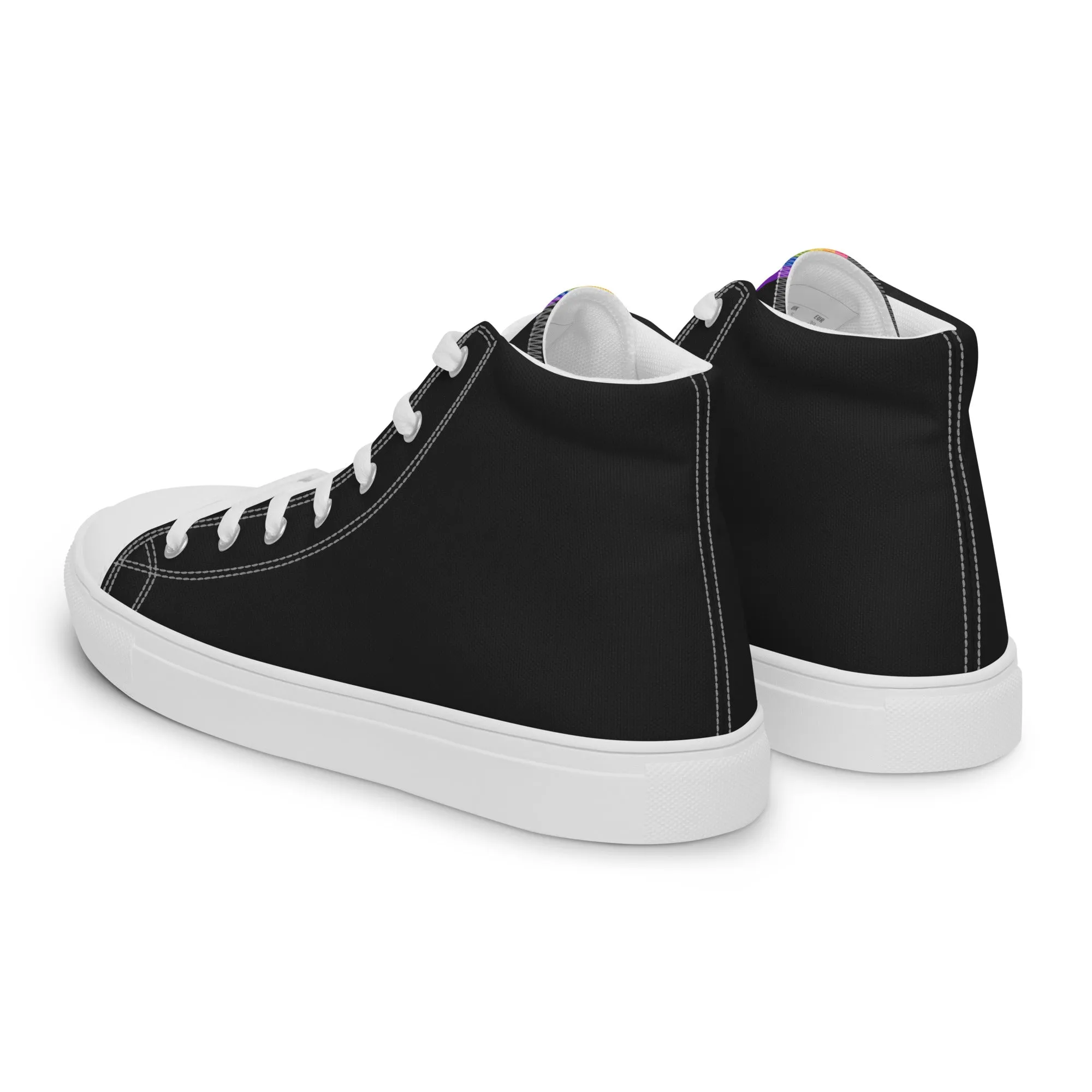 Rainbow Pride Black High Top Trainers (female sizes)