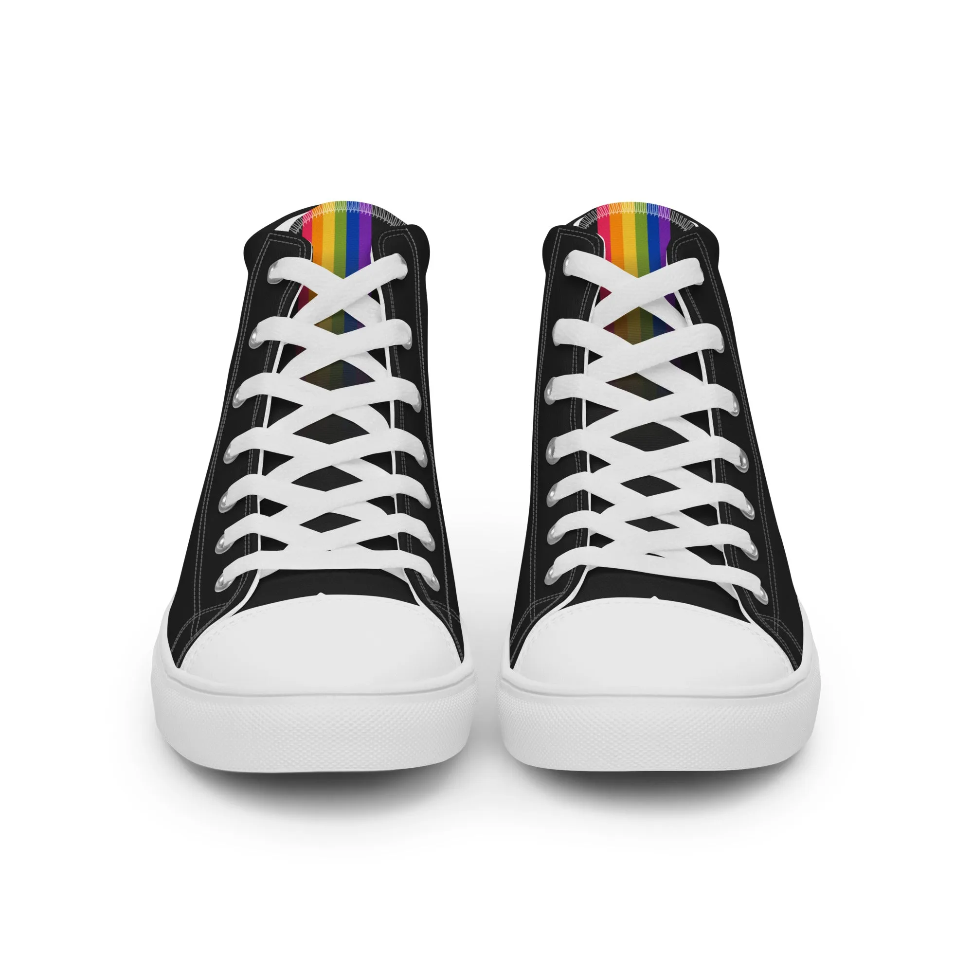 Rainbow Pride Black High Top Trainers (female sizes)