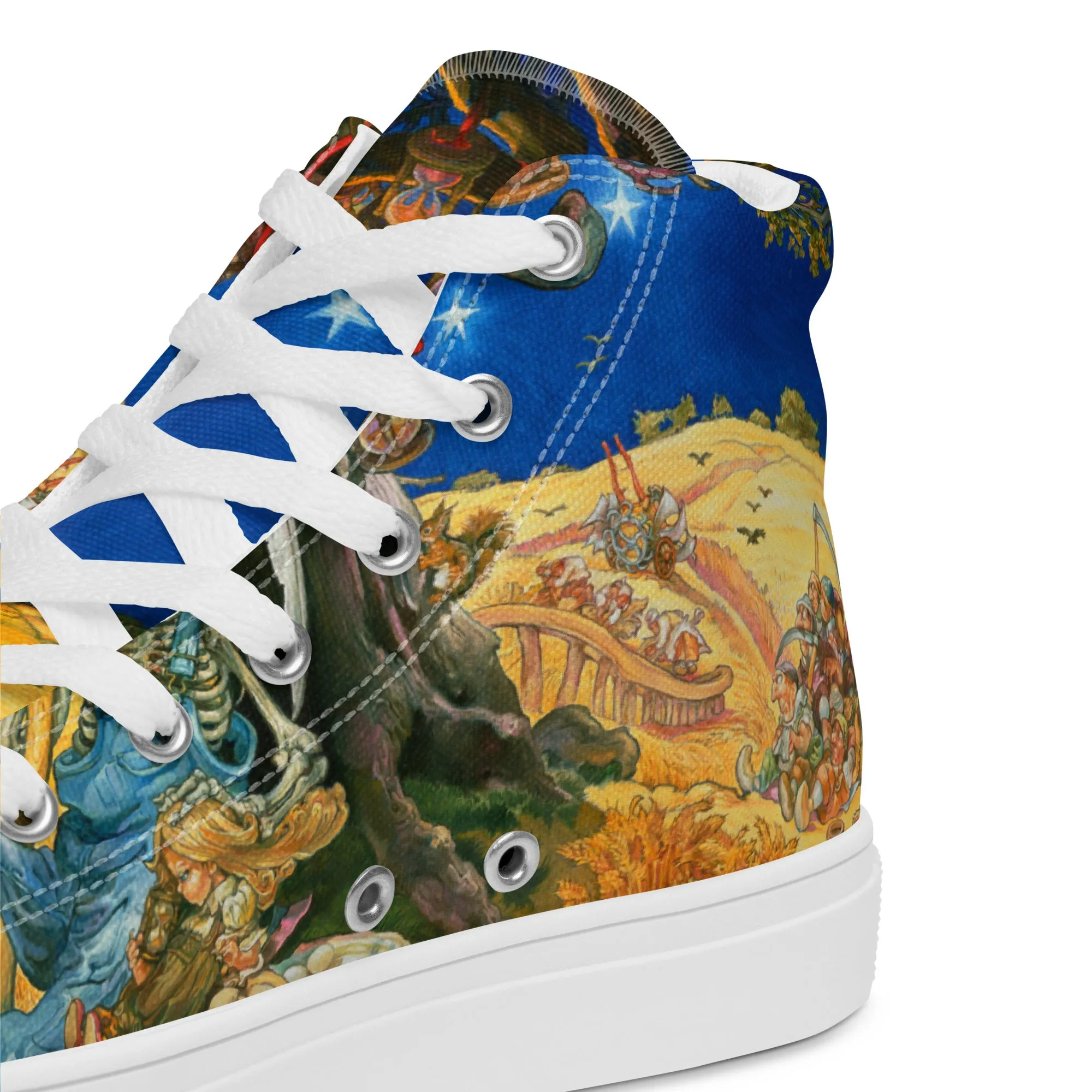 Reaper Man Women’s high top canvas shoes - Free shipping! *US SIZES SHOWN! USE CHART!