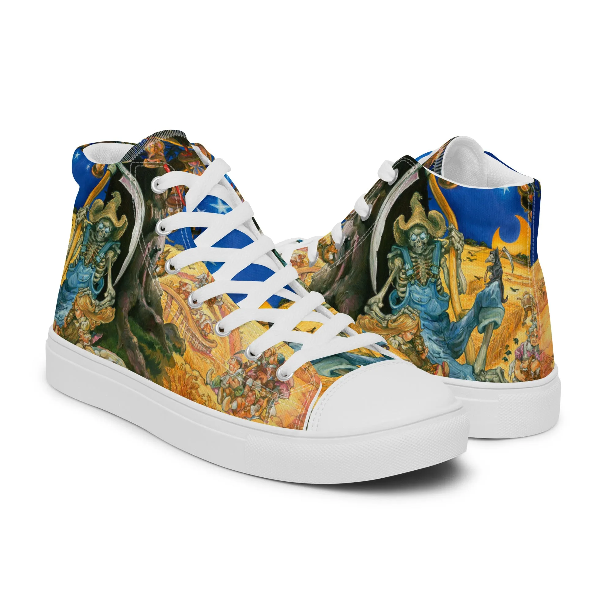 Reaper Man Women’s high top canvas shoes - Free shipping! *US SIZES SHOWN! USE CHART!