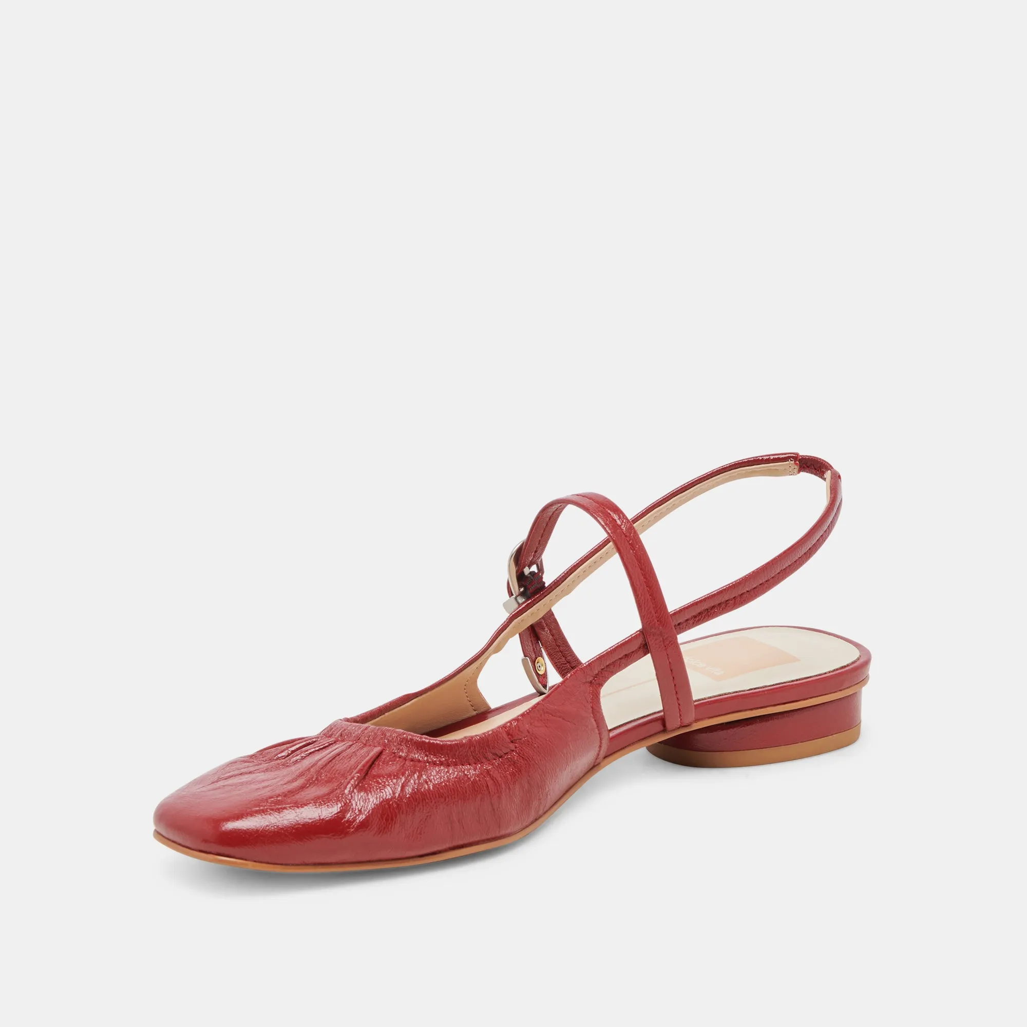 RIANNE FLATS RED CRINKLE PATENT