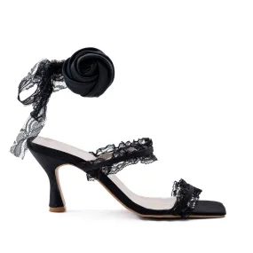 ROMANTICA BLACK SANDALS