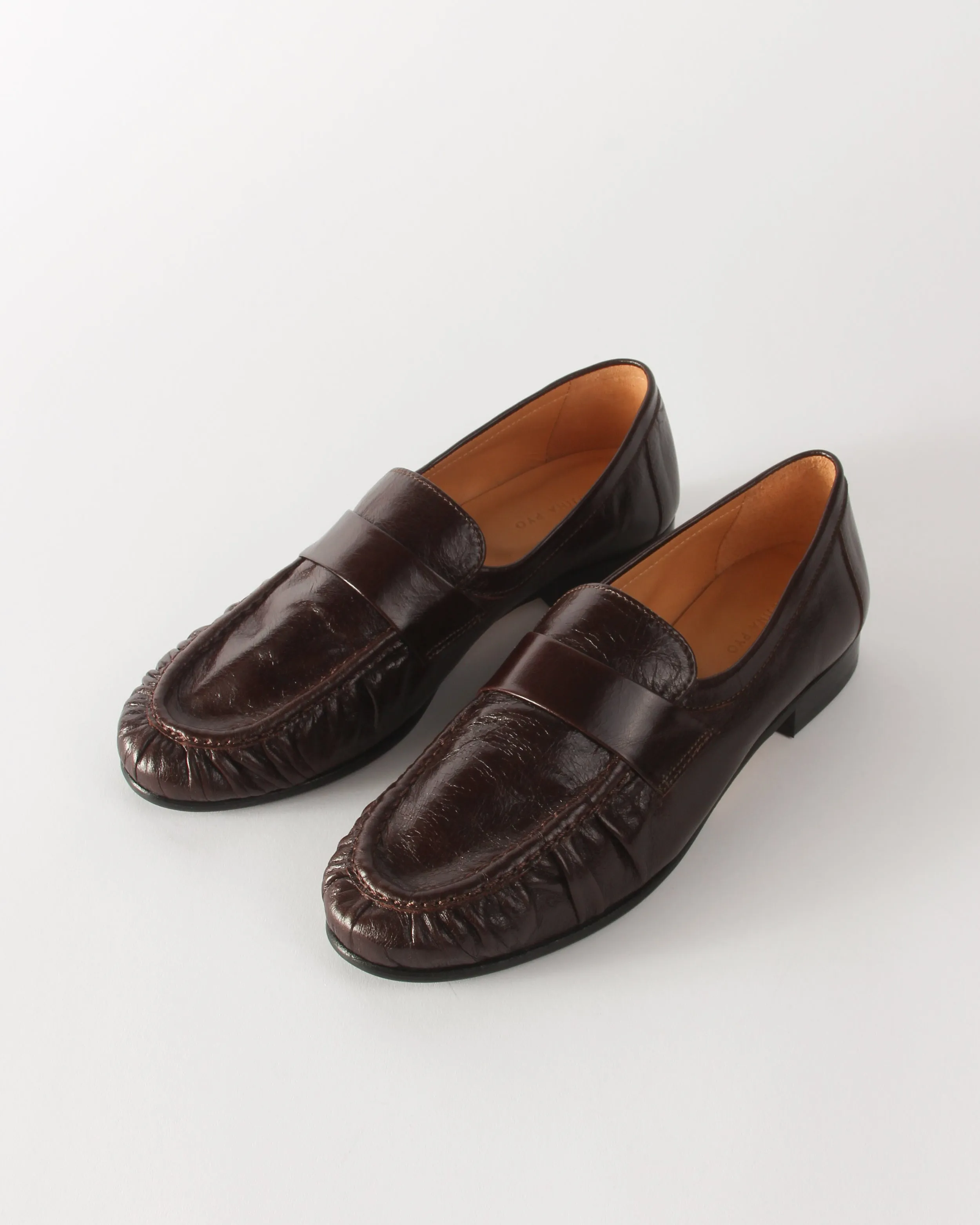 Ruched Loafer Leather Morgano