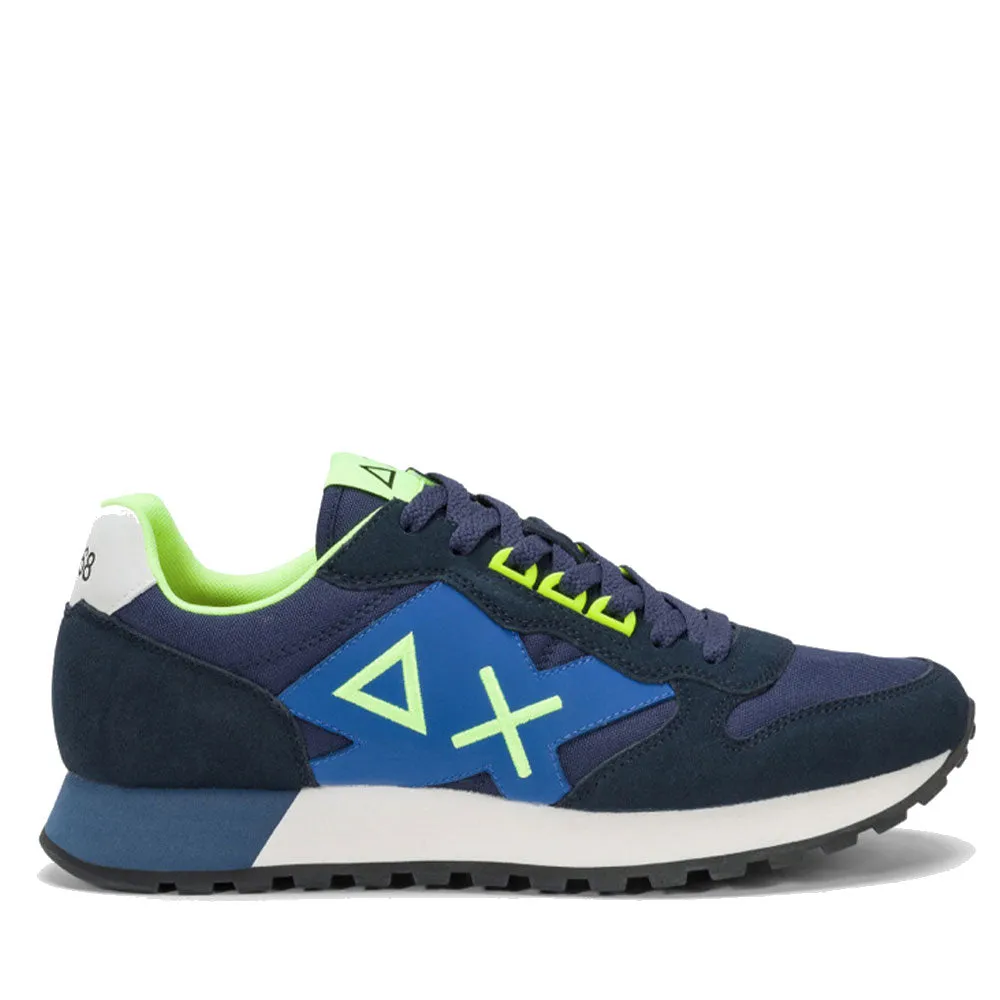 Scarpe Uomo Sun68 Sneakers Jaki Fluo Navy Blue - Z44115