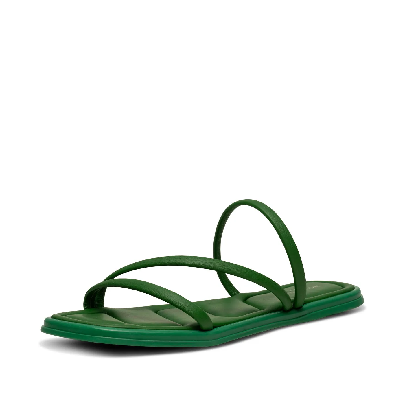 Selena sandal med rem i læder - GREEN