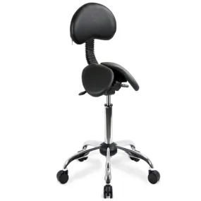 Small USA Patented Twin Tiltable Saddle Stool with Adjustable Backrest and Seat Width